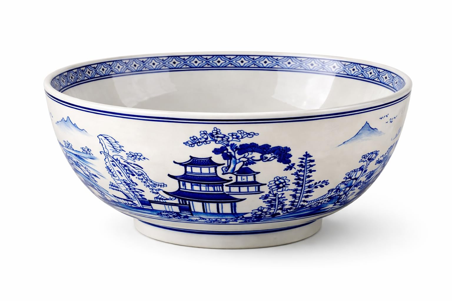 Amazon.com | Festcool 12 Inch Blue and White Porcelain Bowl, Large
